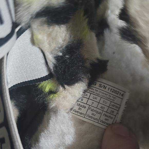 UGG Fuzzy Leopard Print Sandals - Picture 2 of 5